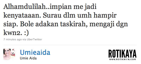 fevdcsa (Twitter) Umie Aida Bina Surau Dalam Rumah, Cara Lebih Baik Labur Duit