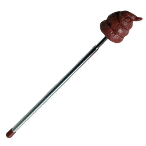 POO ON A STICK EXTENDABLE EXTENSIBLE FAKE POOP TURD FUNNY NOVELTY GAG