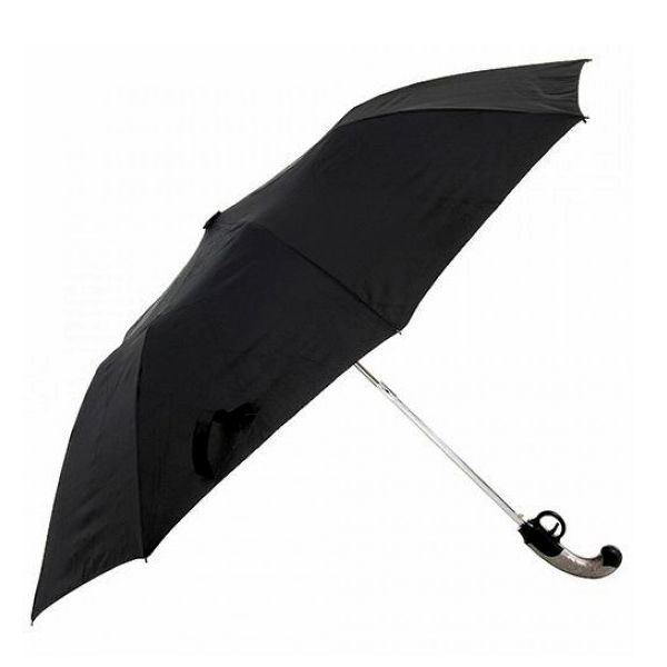 PISTOL GUN SHAPED UMBRELLA FLINTLOCK WEAPON FIREARM BLACK MENS COMPACT