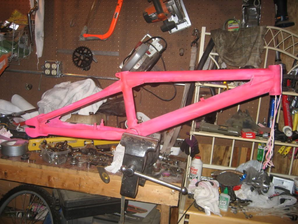 pink bike spray paint