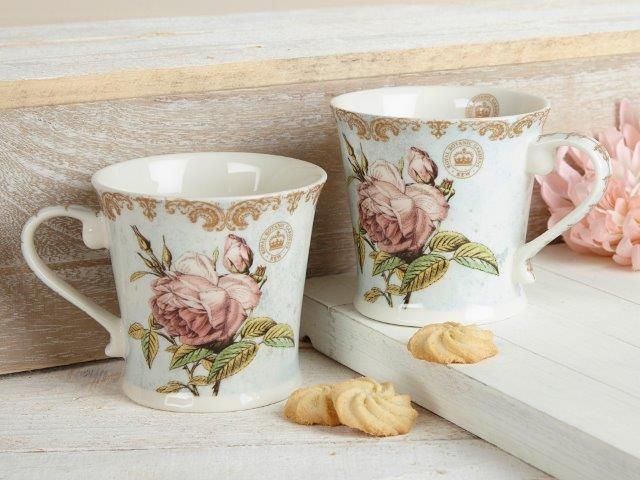 set of 2 kew gardens shabby chic blue fine china tankard set of 2 kew gardens shabby chic blue fine china tankard