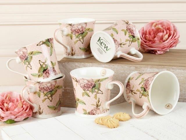 set of 6 kew gardens shabby chic blue fine china tankard set of 6 kew gardens shabby chic blue fine china tankard