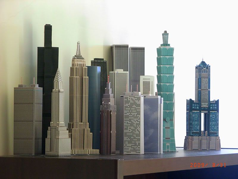 Paper skyscraper models
