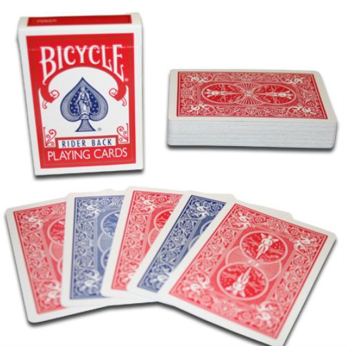 BICYCLE DOUBLE BACK NO FACE ONE SIDE RED ONE BLUE MAGIC TRICKS CARDS DECK USPCC