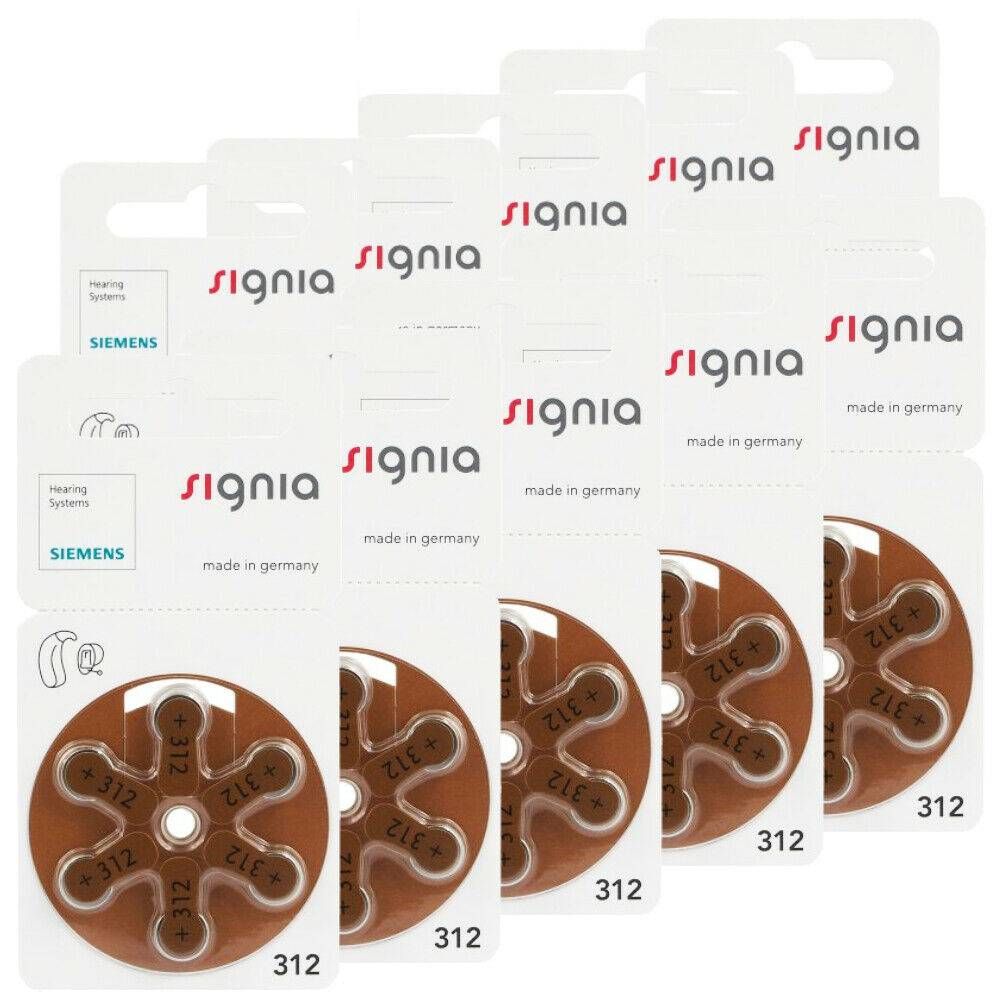 60 SIEMENS SIGNIA SIZE 312 MF PR41 HEARING AID BATTERIES 1 ...