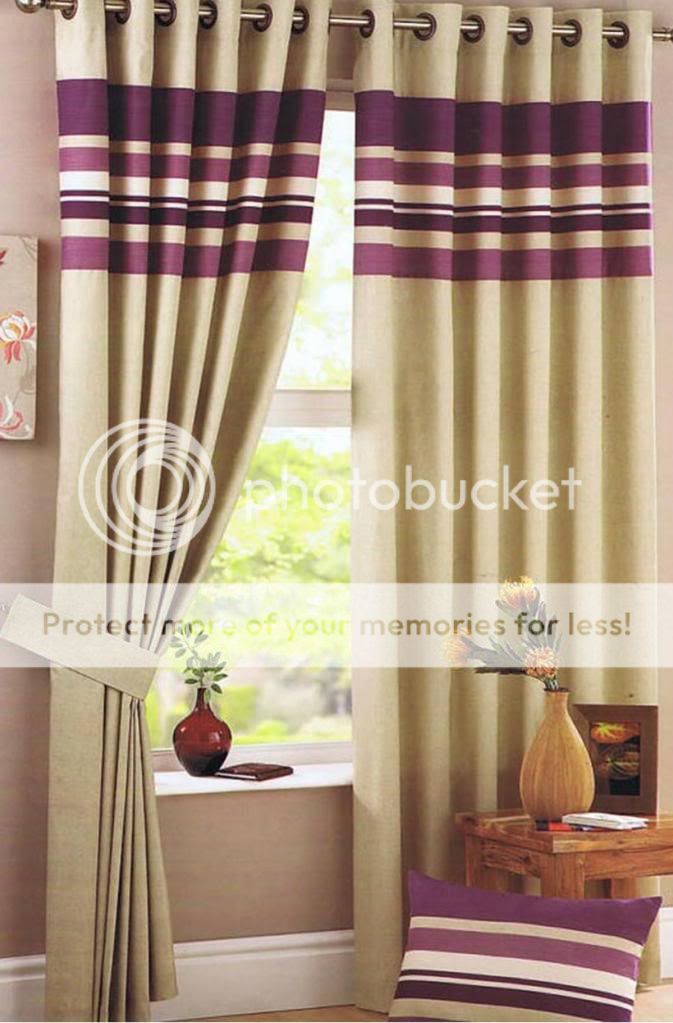 TAILOR MADE HARVARD LINED EYELET CURTAINS 66x72 PURPLE  