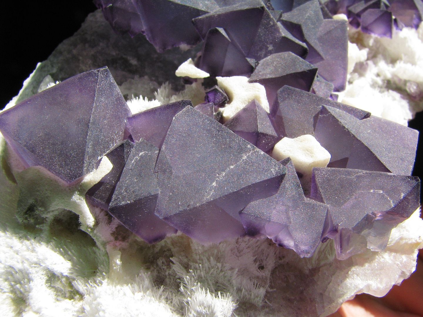 Purple Fluorite Octahedrons On Matrix DIsplay Specimen  